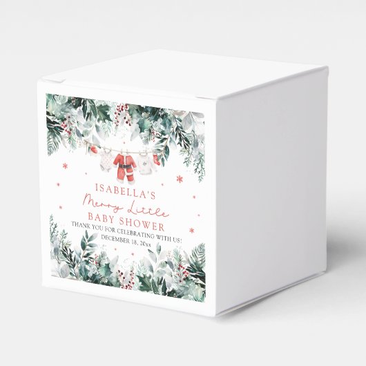 Kerst Baby Kleding Vrolijk Klein Baby shower Bedankdoosjes (Voorkant Zijde)