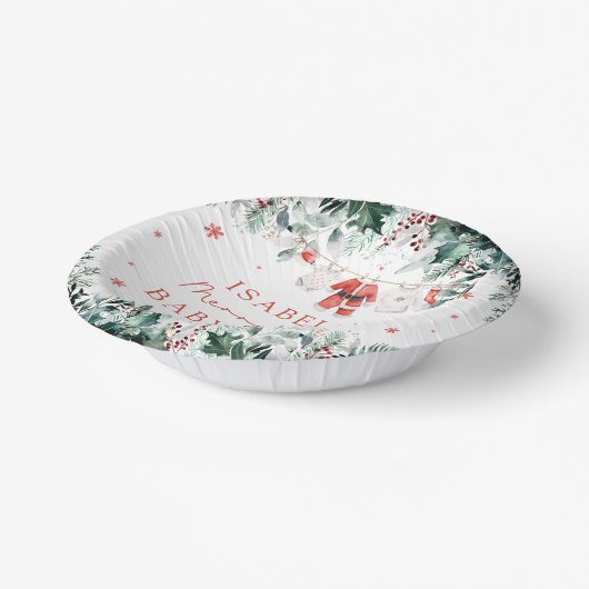 Kerst Baby Kleding Vrolijk Klein Baby shower Papieren Kommen (Gebogen)