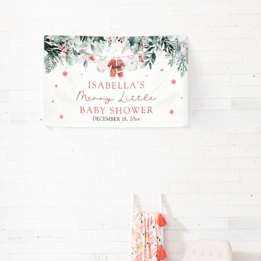 Kerst Baby Kleding Vrolijk Klein Baby shower Spandoek (Insitu)