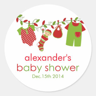 Kerst Baby Laundry Boy Baby shower Sticker