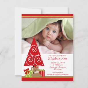 Kerst Baby Meisje Foto Aankondiging