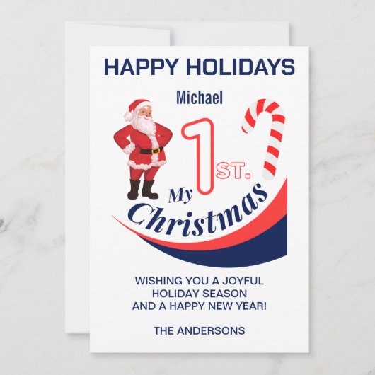 Kerst Baby "Mijn 1e Kerstmis" Feestdagenkaart (Voorkant)