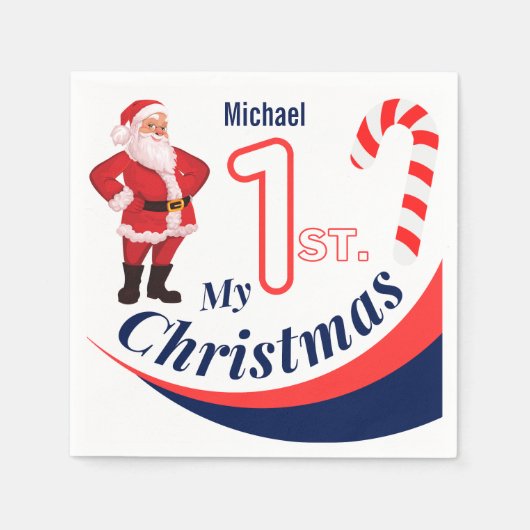 Kerst Baby "Mijn 1e Kerstmis" Servet (Voorkant)