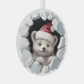 Kerst Baby Polar Beer Glas Ornament (Voorkant Rechts)