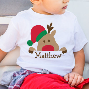 Kerst Baby Rendier gepersonaliseerd Kind T-shirt