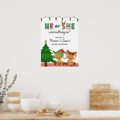 Kerst Baby Rendieren Geslacht onthullen Welkomstbo Poster (Keuken)