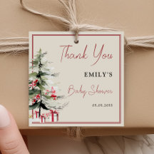 Kerst Baby Shower Bedankt Winter Groen