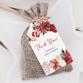 Kerst Baby shower Dank u voor uw gunst Cadeaulabel