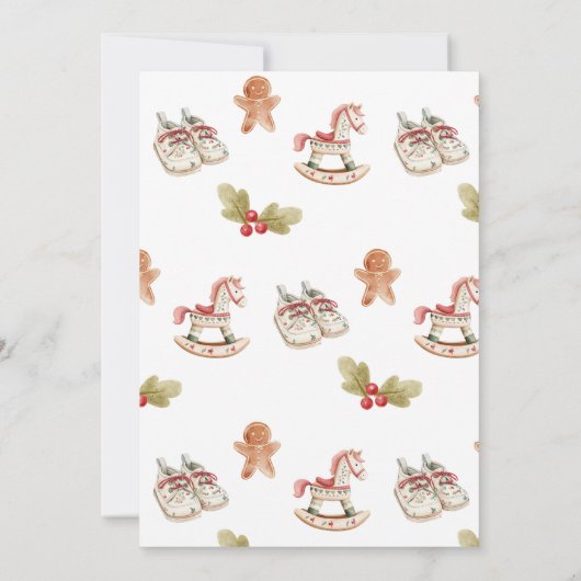 Kerst Baby shower Elegant Neutraal Goud Save The Date (Achterkant)