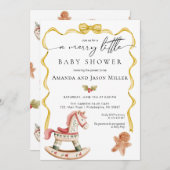 Kerst Baby shower Elegant Neutraal Goud Save The Date (Voorkant / Achterkant)