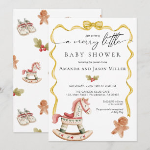 Kerst Baby shower Elegant Neutraal Goud Save The Date