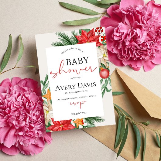 Kerst Baby shower feestelijk Kaart