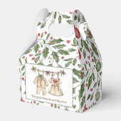 Kerst Baby shower gender openbaren gunstbox Bedankdoosjes (Voorkant Zijde)