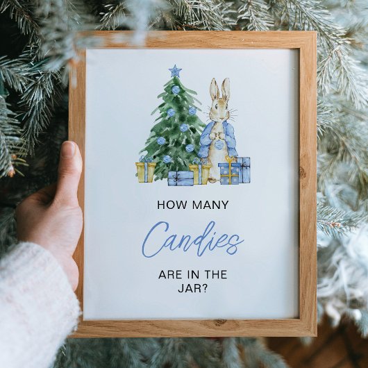 Kerst Baby shower Hoeveel Snoepjes Poster