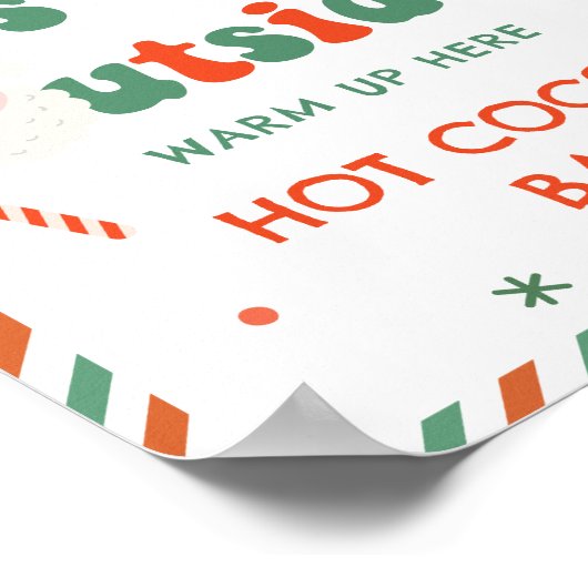 Kerst Baby shower Hot Cocoa Bar Poster (Hoek)