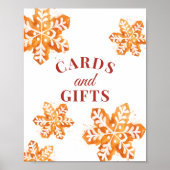 Kerst Baby shower Kaarten en geschenken teken Poster (Voorkant)