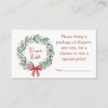 Kerst Baby Shower Luiers Raffle Kaart