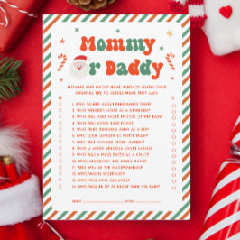 Kerst Baby shower Raad eens wie spel Kaart