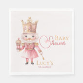 Kerst Baby shower Roze Notenkraker Waterverf Servet (Voorkant)