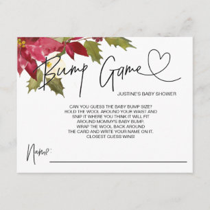 Kerst Baby shower Spel Baby Bump Guess Kaarten