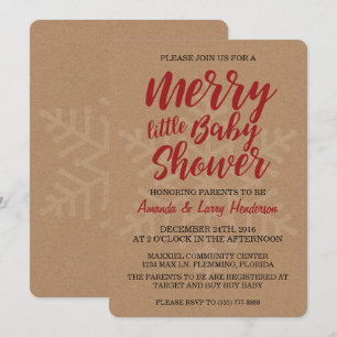 Kerst Baby Shower Uitnodiging