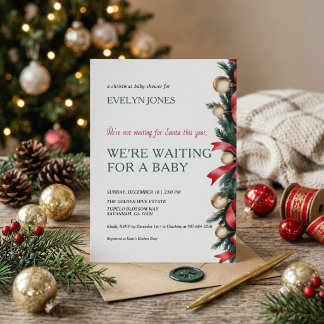 Kerst Baby Shower Uitnodiging - Wachten Op Baby
