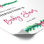 Kerst Baby shower Welkom Teken Poster (Hoek)