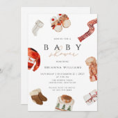 Kerst Baby shower winter Kaart (Voorkant / Achterkant)