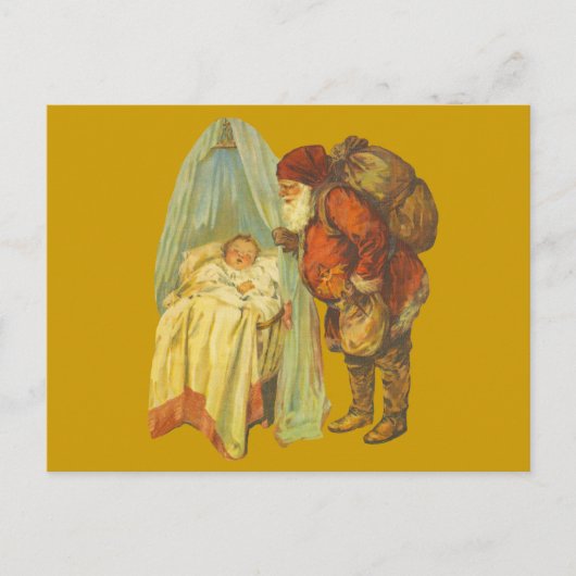 Kerst Baby Sinterklaas Vintage Feestdagenkaart (Voorkant)