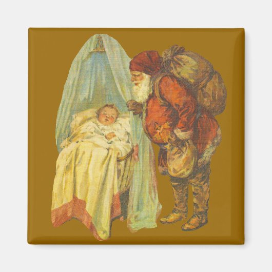 Kerst Baby Sinterklaas Vintage Magneet (Voorkant)