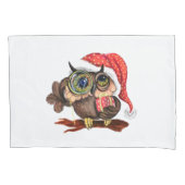 Kerst Baby Uil met Gift Kussen Hoesje Kussensloop (Voorkant)