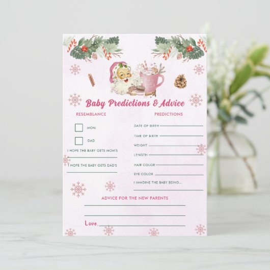 Kerst Baby Voorspellingen & Advies Spelkaart Kaart (Staand voorkant)