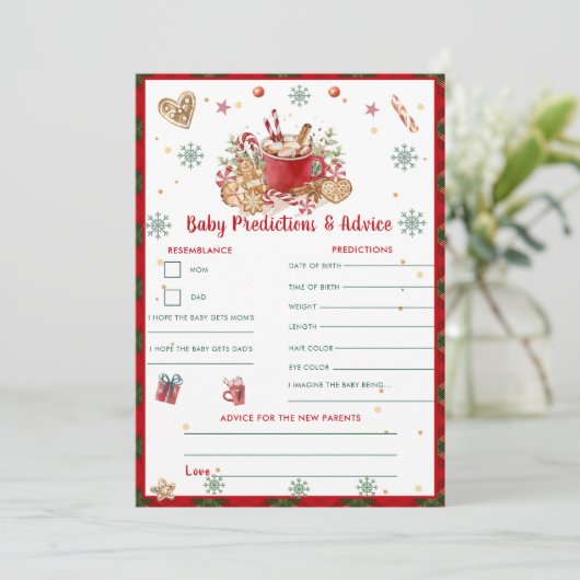 Kerst Baby Voorspellingen & Advies Spelkaart Kaart (Staand voorkant)