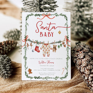 Kerst Baby Waslijn Winter Baby Shower Kaart