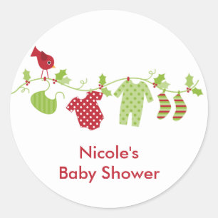 Kerst Baby Wasserijlijn Stickers
