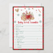 Kerst Baby Woord Scramblen Baby Shower Spelkaart Kaart (Voorkant)