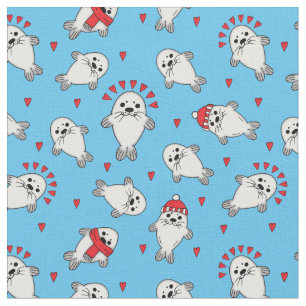 Kerst Baby zeehondenpups Dier Winterpatroon Stof