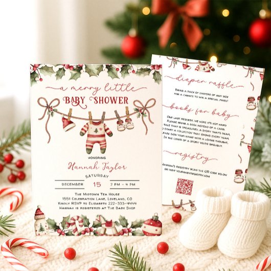 Kerst babyborrel kaart