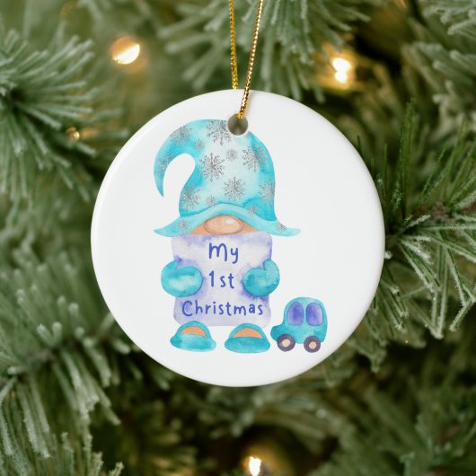 Kerst Baby's eerste kerst Gnome Ornament (Boom)