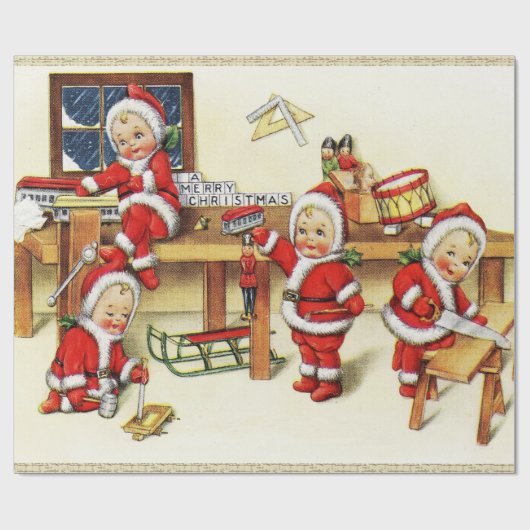 Kerst baby's inpakpapier (Vlak)