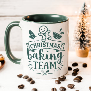 Kerst Backteam Schattig Groen Vakantie Mok