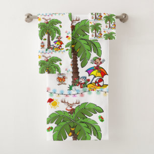 Kerst badhanddoek sets, kerstman strandfeest bad handdoek