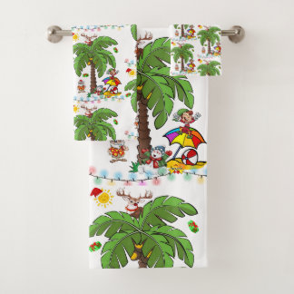 Kerst badhanddoek sets, kerstman strandfeest bad handdoek