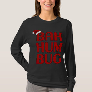 Kerst Bah Humbug Shirt-Xmas Humbug Santa Hat T-shirt
