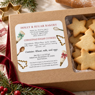 Kerst bakgerei Cottage Food wet Vierkante Sticker
