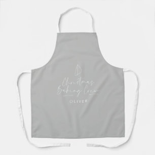Kerst bakken crew modern minimaal elegant grijs schort