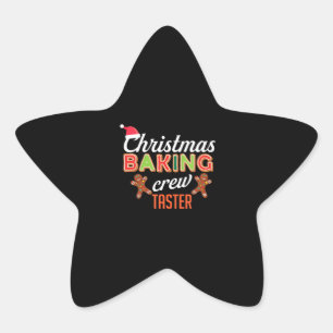 Kerst bakken Crew Taster Vakantie Fun Bake Gift Ster Sticker