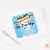 Kerst bakken deegbloem gepersonaliseerd vierkante sticker (Envelop)