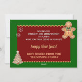 Kerst bakken Kaart, huis, peperkoek man Feestdagenkaart (Achterkant)