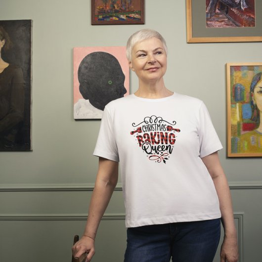 Kerst bakken koningin retro typografie t-shirt